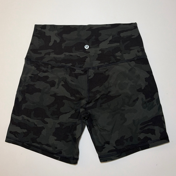 Lululemon Wunder Train High-Rise Bike Short Camo Green Size 8 - Picture 4 of 10